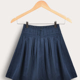 Flared Pleated Skirt - Navy
