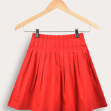 Flared pleated skirt - red