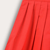 Flared pleated skirt - red