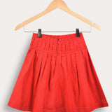 Flared pleated skirt - red