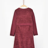 Velvet dress with windmill - Bordeaux