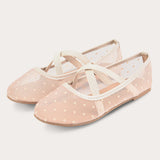 Polka Dot Ballerina Shoes - Beige