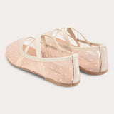 Polka Dot Ballerina Shoes - Beige