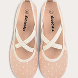 Polka Dot Ballerina Shoes - Beige