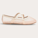 Polka Dot Ballerina Shoes - Beige