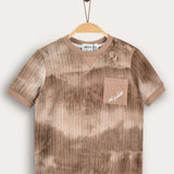 Tie-dye shirt with pocket - beige