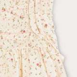 Floral sarafan with gathers - pink