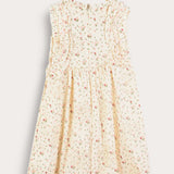 Floral sarafan with gathers - pink