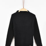 Half turtleneck knit shirt - black