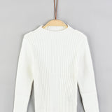 Half turtleneck knit shirt - cream