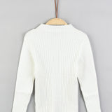 Half turtleneck knit shirt - cream