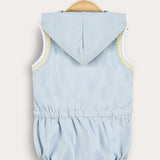 Sporty overalls with hood - light blue