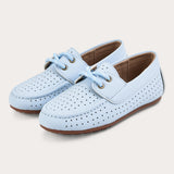 Moccasin shoes with laces - blue