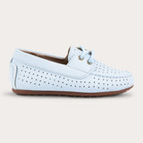 Moccasin shoes with laces - blue