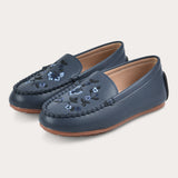 Embroidered moccasin shoes - navy