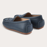 Embroidered moccasin shoes - navy