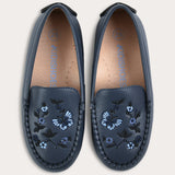 Embroidered moccasin shoes - navy