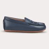 Embroidered moccasin shoes - navy