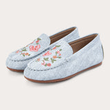 Embroidered moccasin shoes - jeans