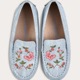 Embroidered moccasin shoes - jeans