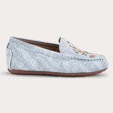 Embroidered moccasin shoes - jeans