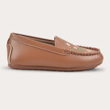 Embroidered moccasin shoes - brown