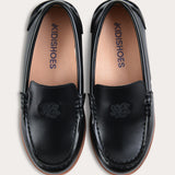 Boat shoes with embroidery - black