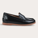 Boat shoes with embroidery - black