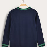 Ribbed zip-up shirt - Navy