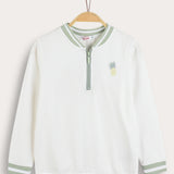 Rivet zip-up shirt - white