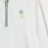 Rivet zip-up shirt - white