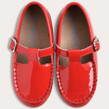 Moccasin shoes with buckle - red