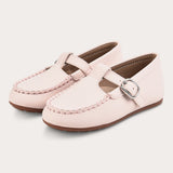 Moccasin shoes with buckle - pink