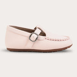 Moccasin shoes with buckle - pink