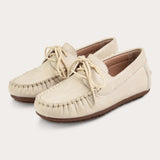 Moccasin with lace - beige