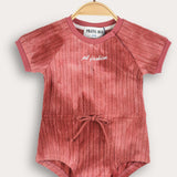 Baby overalls with ties - cherry