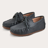Moccasin with lace - black