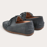 Moccasin with lace - black