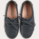 Moccasin with lace - black
