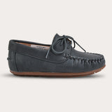 Moccasin with lace - black