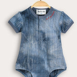 Tie-dye overalls with embroidery - blue