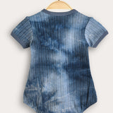 Tie-dye overalls with embroidery - blue