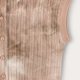 Tie-dye vest with buttons - beige