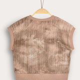 Tie-dye vest with buttons - beige