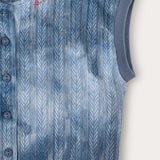 Tie-dye vest with buttons - blue