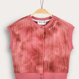 Tie Dye Vest with Buttons - Cherry