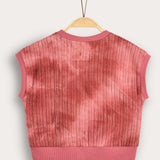 Tie Dye Vest with Buttons - Cherry