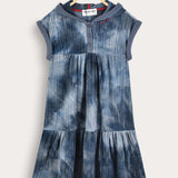 Tie-dye sarafan with hood - blue