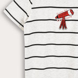 Striped shirt with appliqué - gray