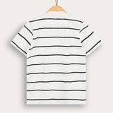 Striped shirt with appliqué - gray